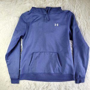 Under Armour Womens Hoodie Top Size XL Blue Pullover Kangaroo Pocket Sweatshirt